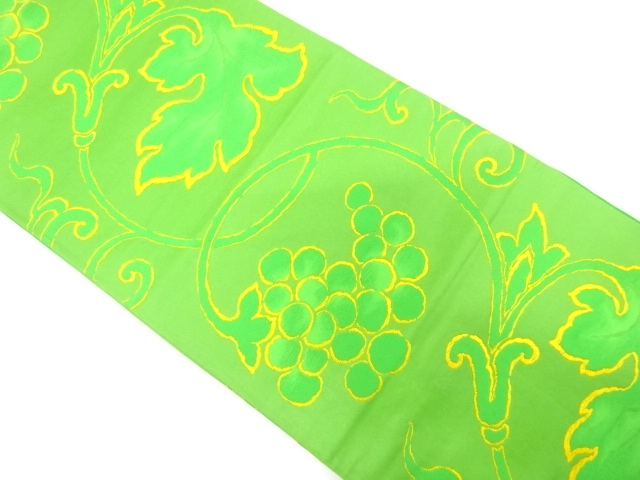 JAPANESE FUKURO OBI / WOVEN GRAPE ARABESQUE